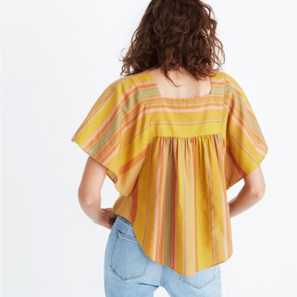MADEWELL Striped Butterfly Top Multi Color Boho Cotton Lightweight Size XS - Picture 6 of 11